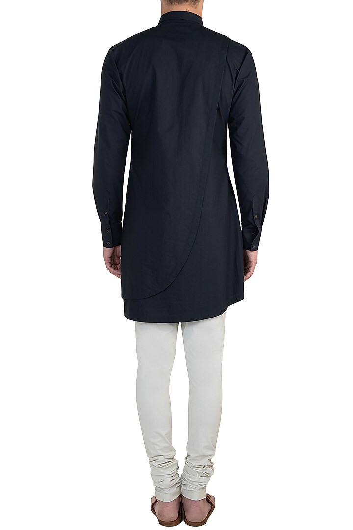 Navy blue asymmetrical shirt available only at Pernia's Pop Up Shop.