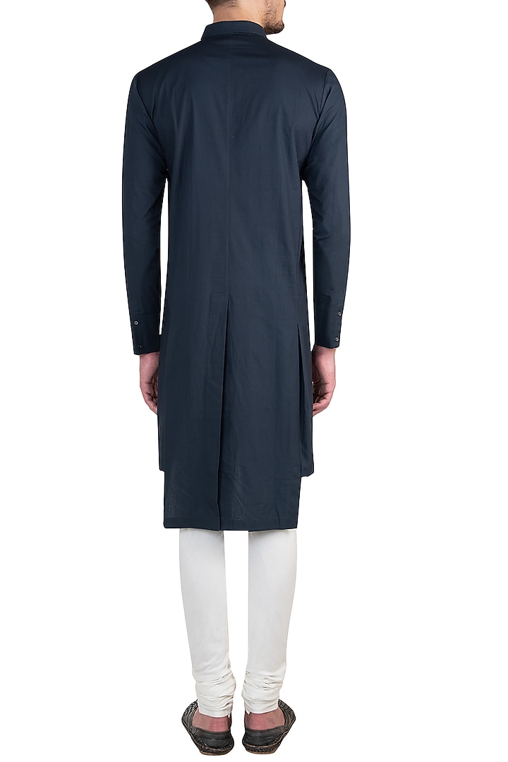 Navy blue cotton kurta available only at Pernia's Pop Up Shop.