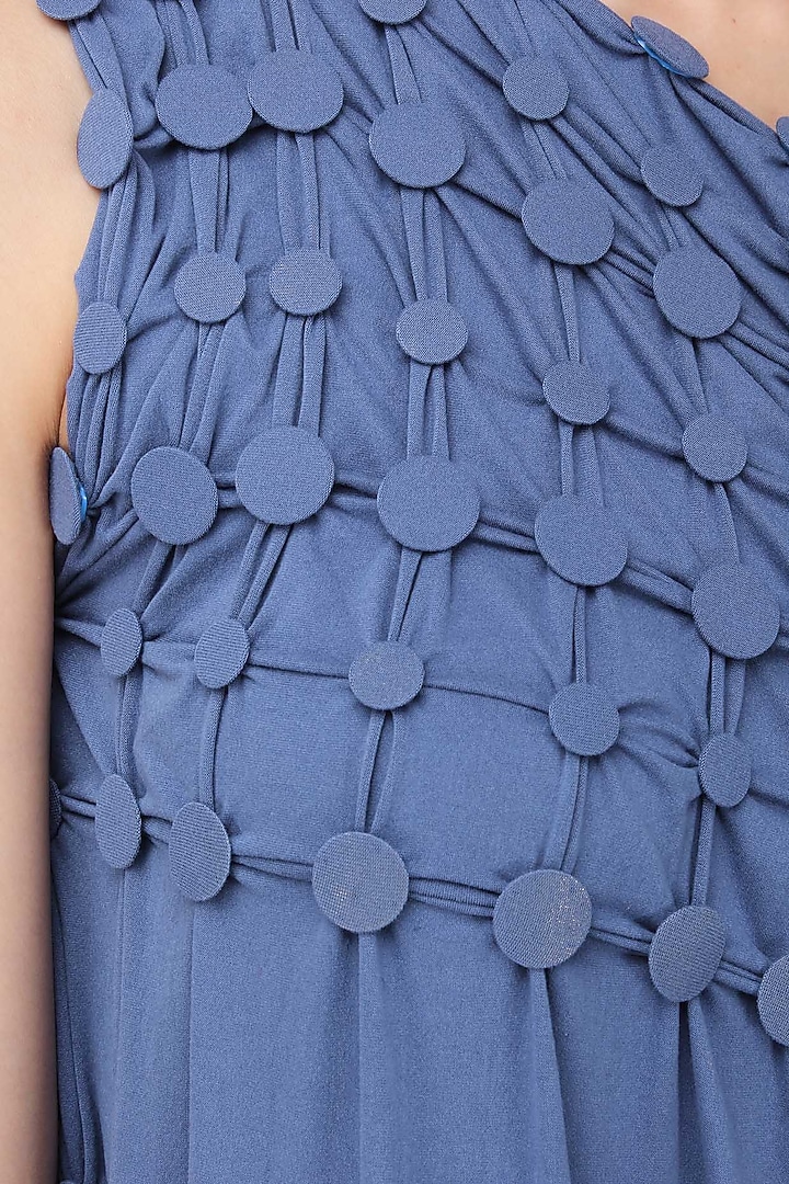 Royal blue embellished one shoulder maxi dress available only at Pernia's Pop Up Shop.