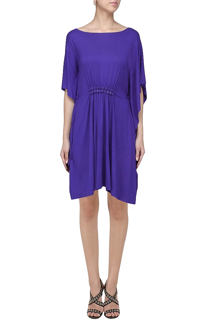 Royal blue pinched waist embellished dress available only at Pernia's Pop Up Shop.