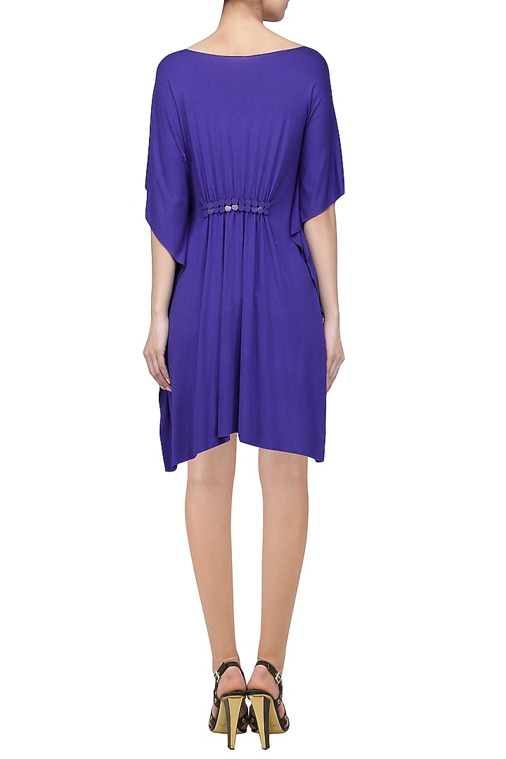 Royal blue pinched waist embellished dress available only at Pernia's Pop Up Shop.