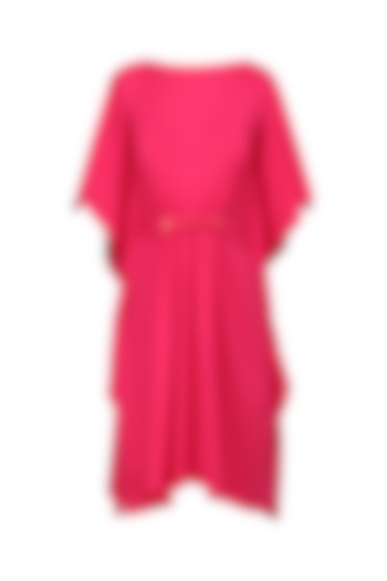 Pink Pinched Waist Embellished Dress by Anuj Sharma