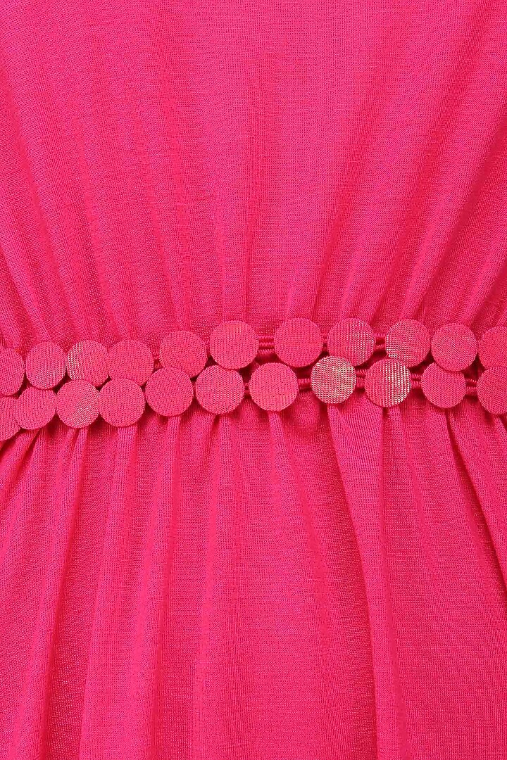 Pink pinched waist embellished dress available only at Pernia's Pop Up Shop.