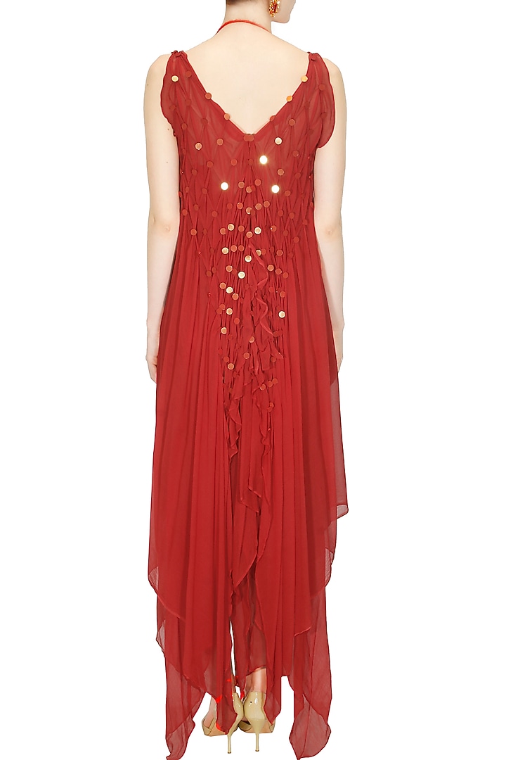 Red sequins work halter dress available only at Pernia's Pop-Up Shop.