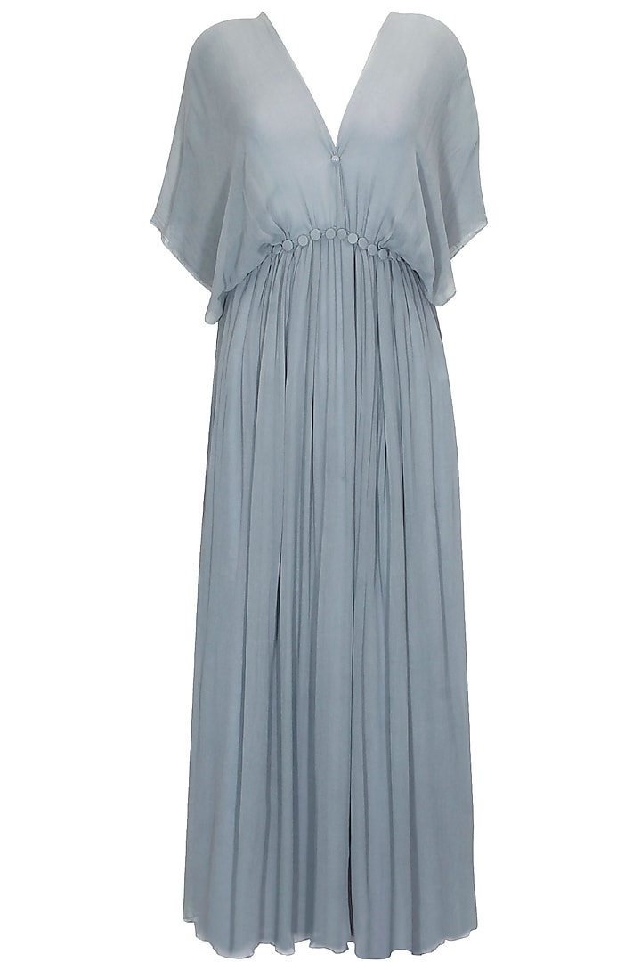 Grey kaftan sleeves georgette dress available only at Pernia's Pop-Up ...