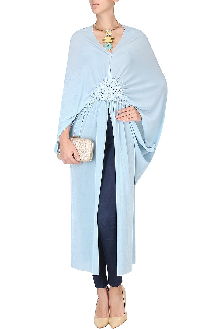 Sky blue half moon poncho dress available only at Pernia's Pop Up Shop.