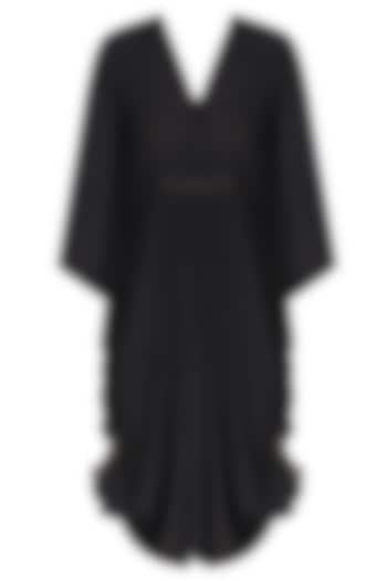 Black Sequinned Draped Dress by Anuj Sharma