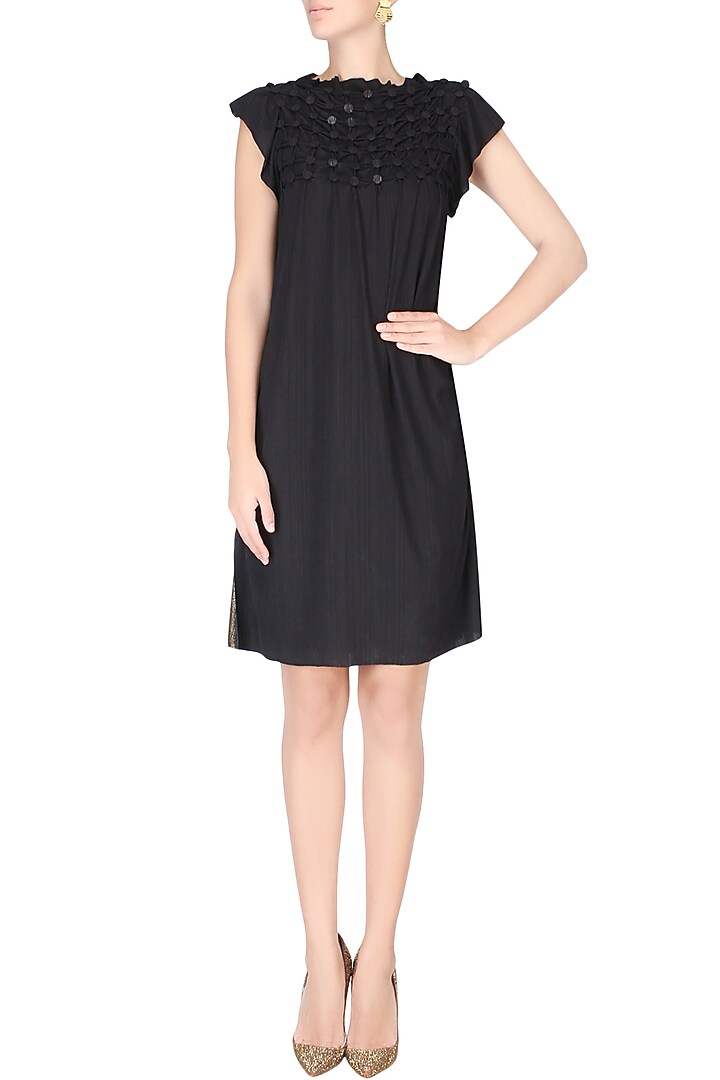 Black sequinned shift dress available only at Pernia's Pop Up Shop.