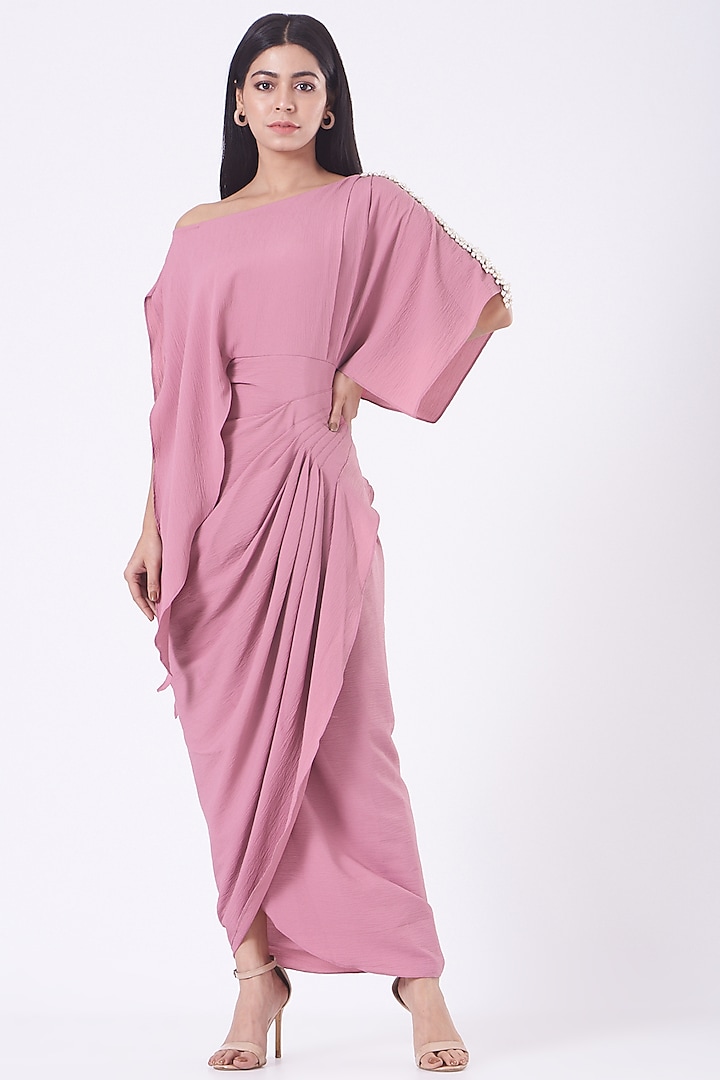 Blush Pink Maxi Dress by Aakaar