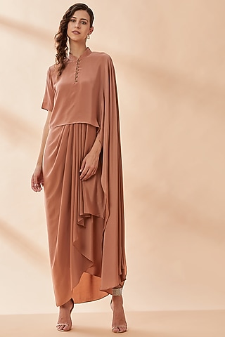Faded Rose Pink Loop Dress by Aakaar