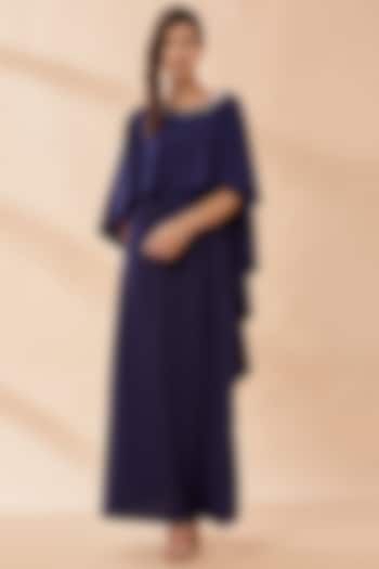 Spectrum Blue Embroidered Maxi Summer Dress by Aakaar at Pernia's Pop Up Shop