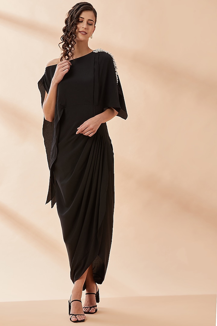 Black Embroidered Dress by Aakaar