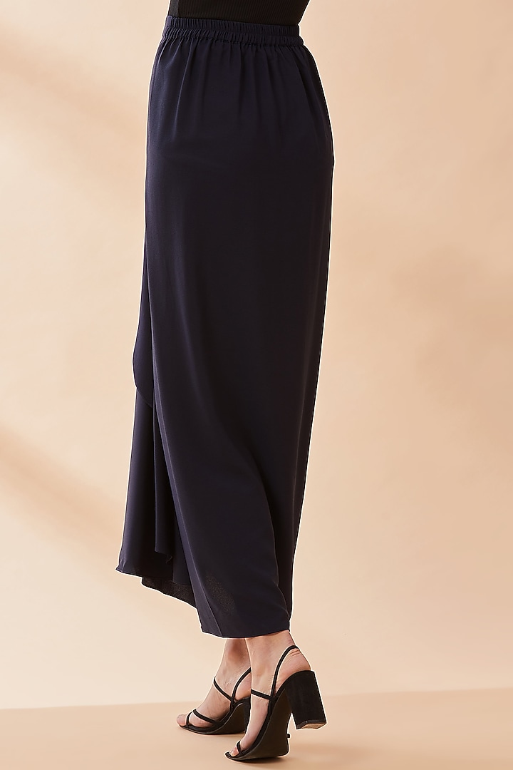 Spectrum Blue Moss Crepe Skirt by Aakaar at Pernia's Pop Up Shop