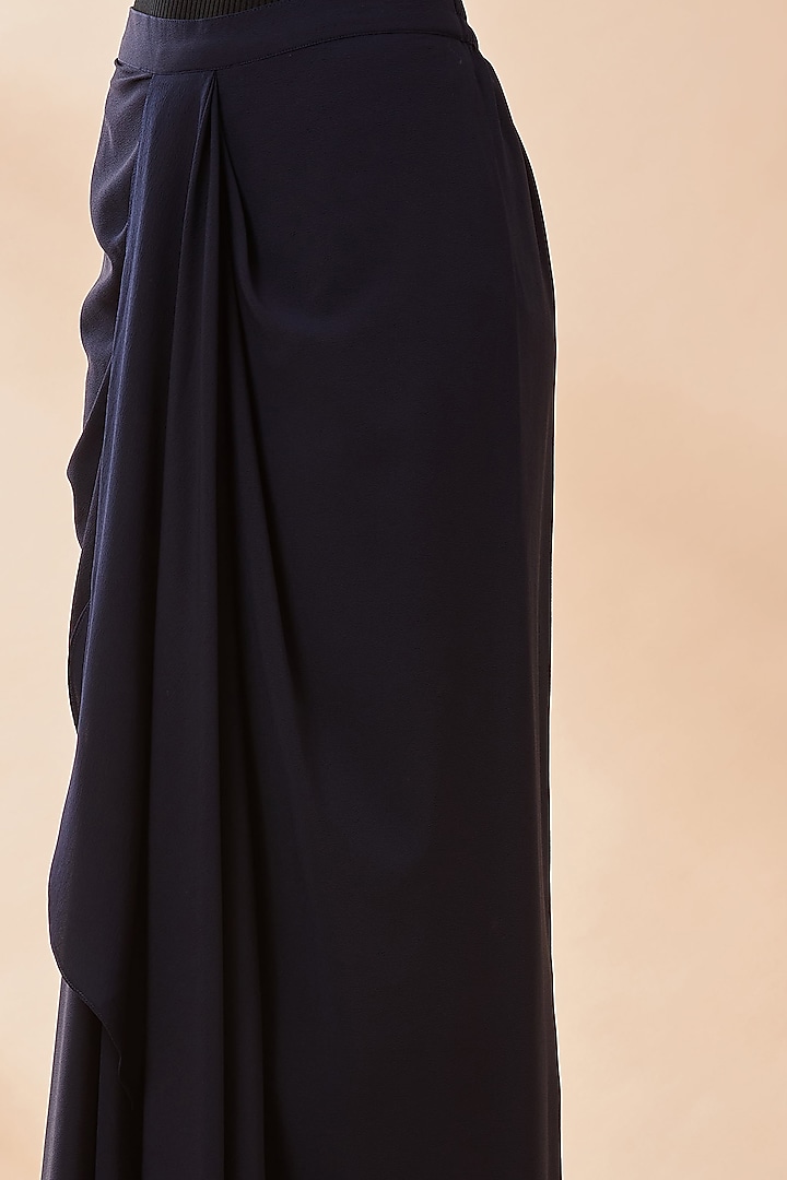 Spectrum Blue Moss Crepe Skirt by Aakaar at Pernia's Pop Up Shop