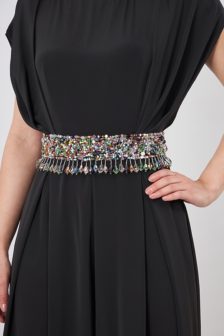 Black Silk Crepe Jumpsuit by Aakaar at Pernia's Pop Up Shop