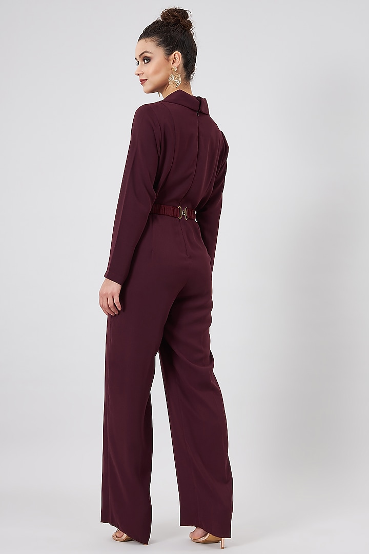 Ruby Moss Crepe Jumpsuit by Aakaar at Pernia's Pop Up Shop