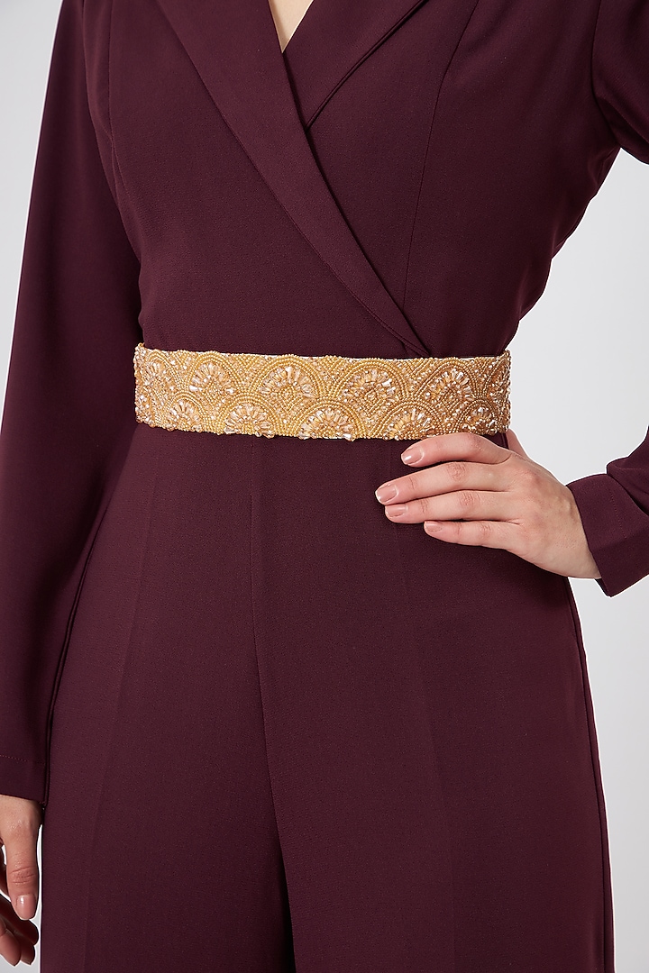 Ruby Moss Crepe Jumpsuit by Aakaar at Pernia's Pop Up Shop