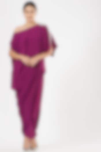 Fuchsia Moss Crepe Maxi Summer Dress by Aakaar at Pernia's Pop Up Shop