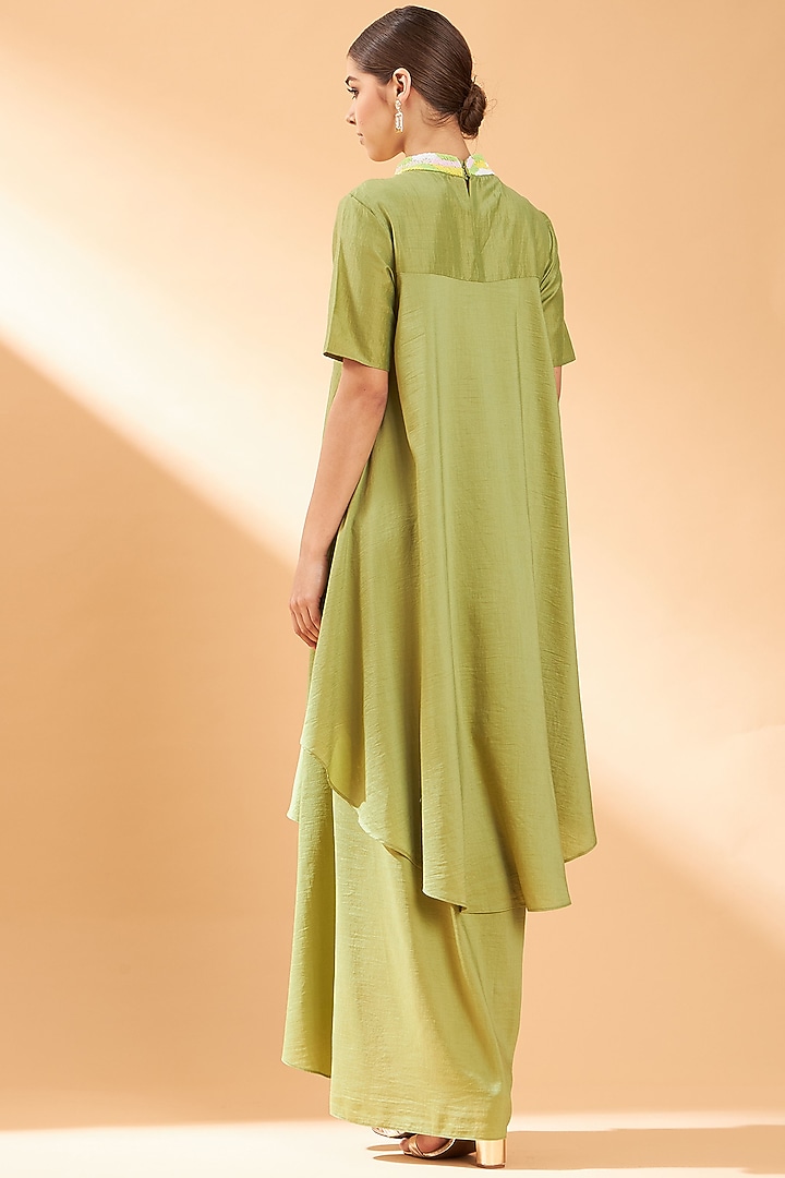 Lime Green Embroidered Co-Ord Set by Aakaar at Pernia's Pop Up Shop