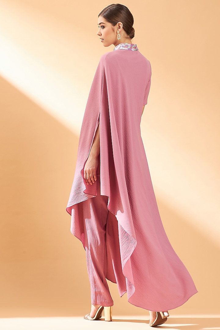 Pink Moss Crepe Co-Ord Set by Aakaar at Pernia's Pop Up Shop
