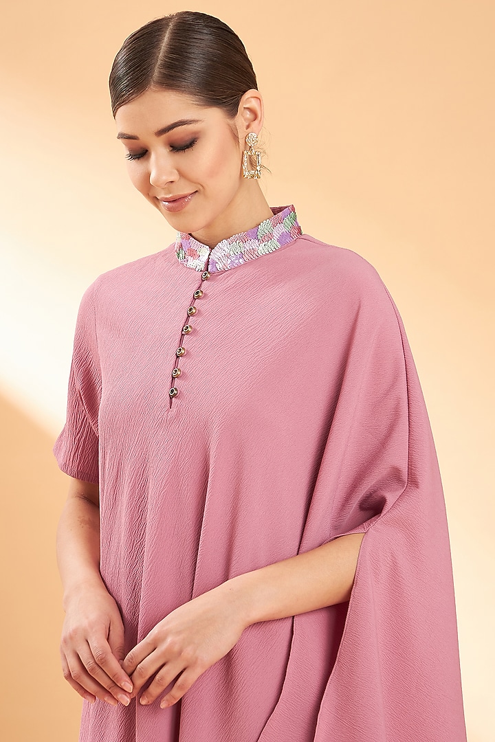 Pink Moss Crepe Co-Ord Set by Aakaar at Pernia's Pop Up Shop