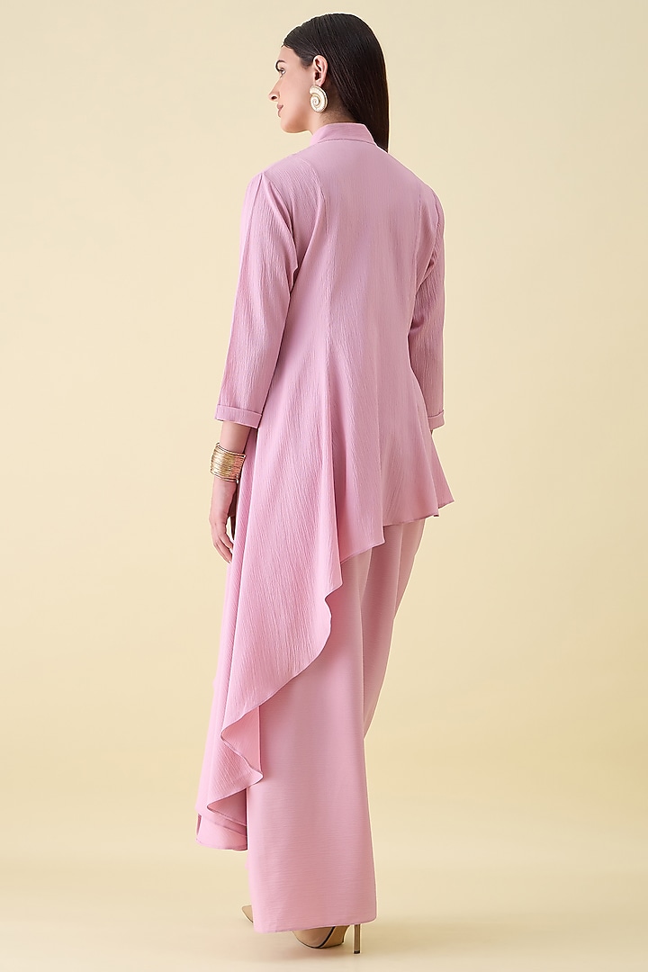 Pink Moss Crepe Embellished Tunic Set by Aakaar at Pernia's Pop Up Shop