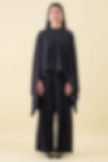 Black Moss Crepe Kaftan Set by Aakaar at Pernia's Pop Up Shop