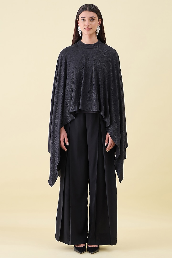 Black Moss Crepe Kaftan Set by Aakaar at Pernia's Pop Up Shop