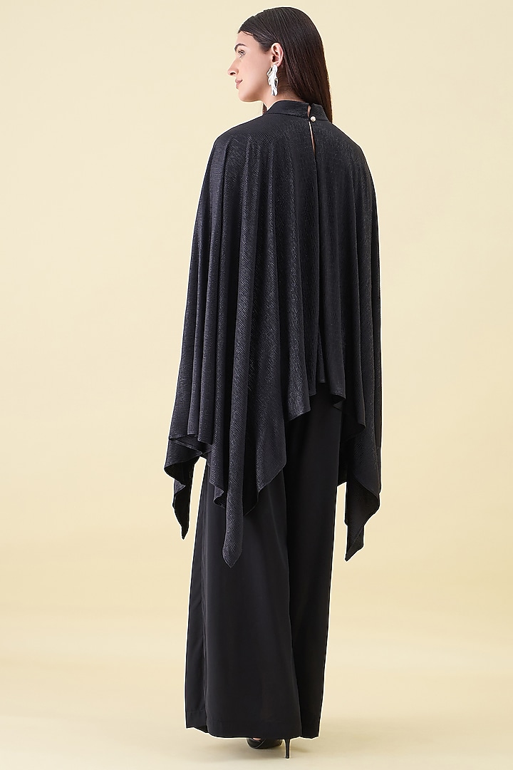 Black Moss Crepe Kaftan Set by Aakaar at Pernia's Pop Up Shop
