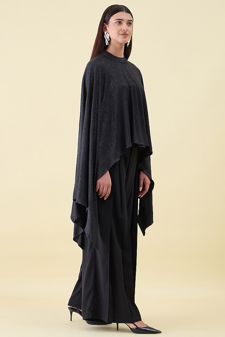 Black Moss Crepe Kaftan Set by Aakaar at Pernia's Pop Up Shop