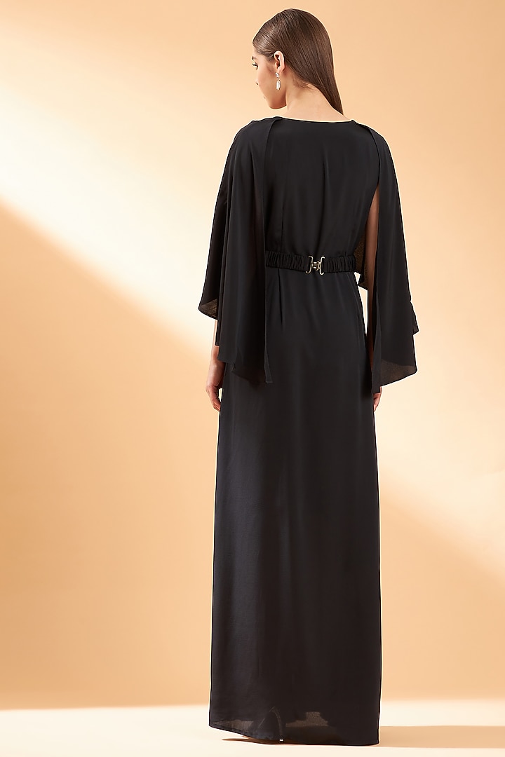 Black Silk Crepe Maxi Summer Dress by Aakaar at Pernia's Pop Up Shop
