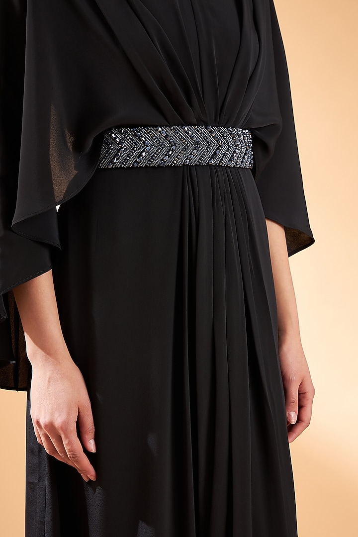 Black Silk Crepe Maxi Summer Dress by Aakaar at Pernia's Pop Up Shop