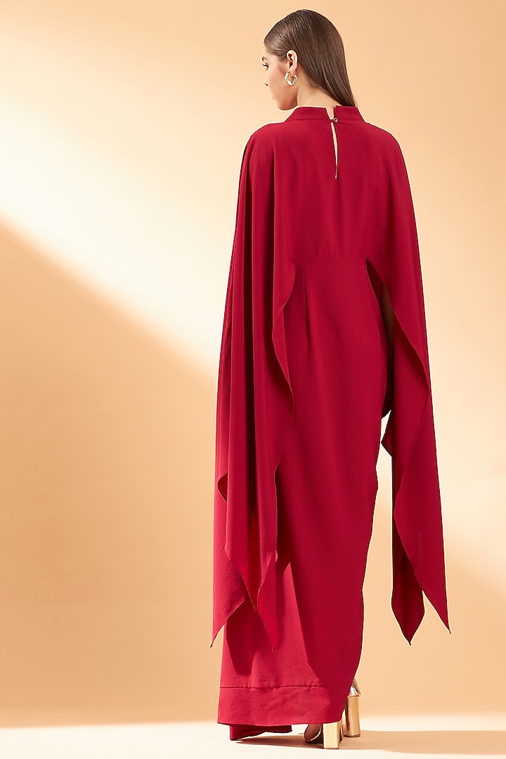 Red Embroidered Maxi Summer Dress by Aakaar at Pernia's Pop Up Shop