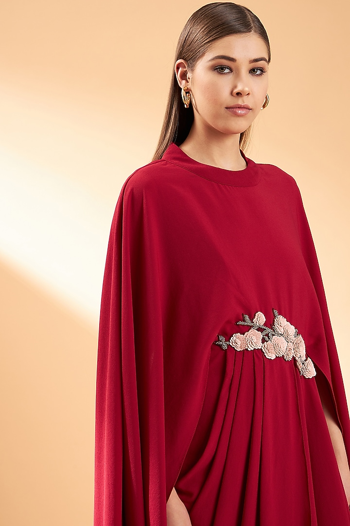 Red Embroidered Maxi Summer Dress by Aakaar at Pernia's Pop Up Shop