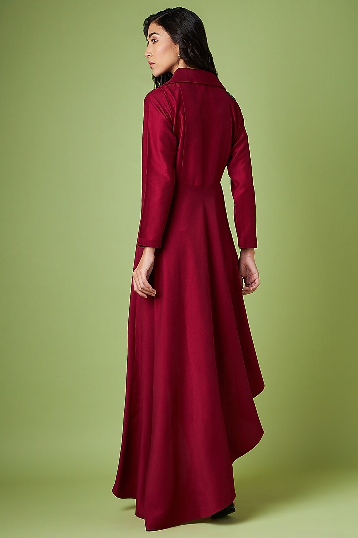 Maroon Cotton Silk Tunic Set by Aakaar at Pernia's Pop Up Shop