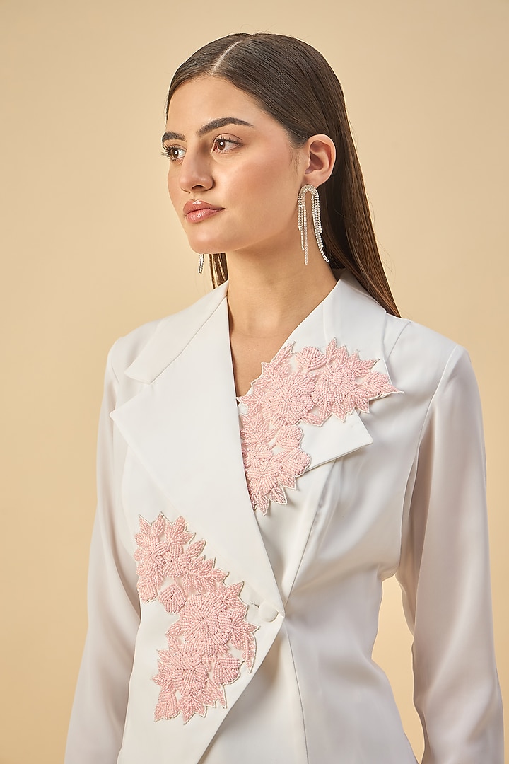 White Moss Crepe Dhoti Set by Aakaar at Pernia's Pop Up Shop