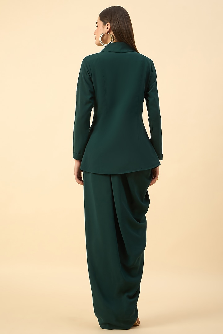 Green Moss Crepe Dhoti Set by Aakaar at Pernia's Pop Up Shop