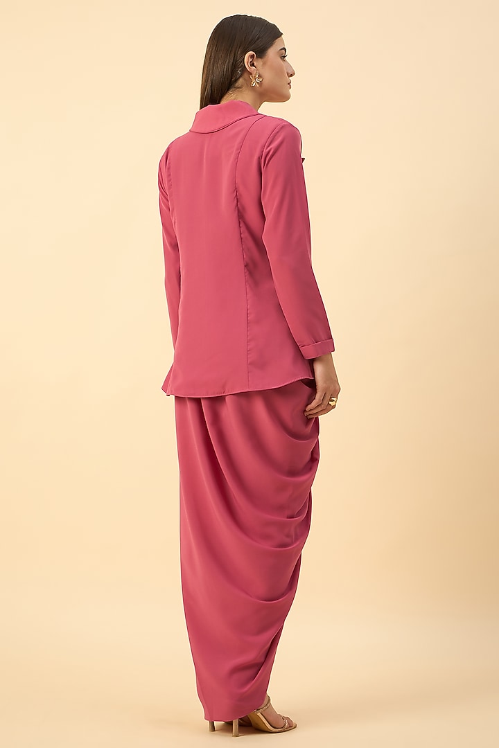 Pink Moss Crepe Dhoti Set by Aakaar at Pernia's Pop Up Shop