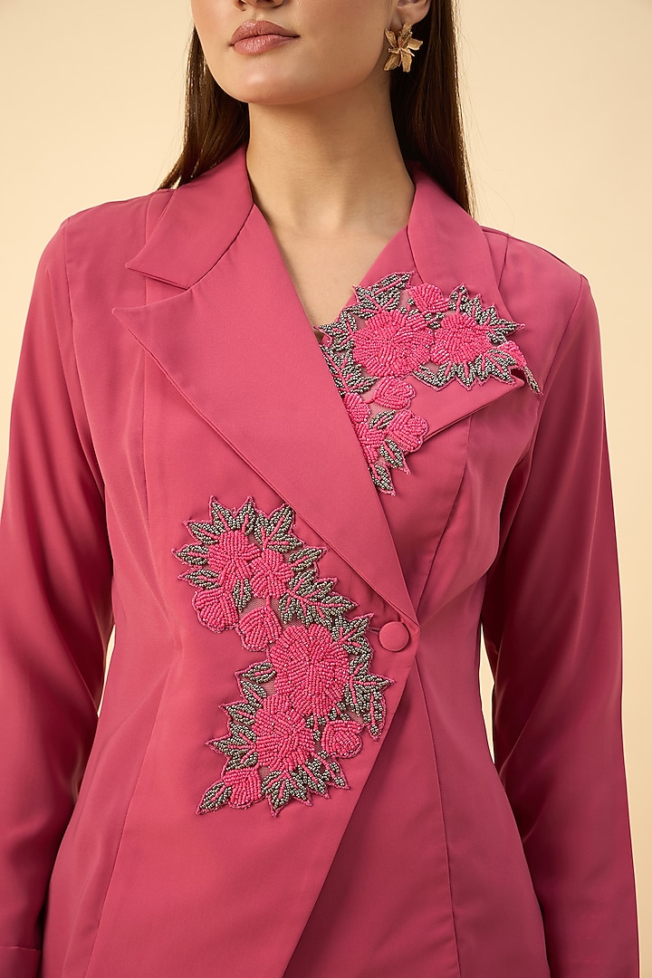 Pink Moss Crepe Dhoti Set by Aakaar at Pernia's Pop Up Shop