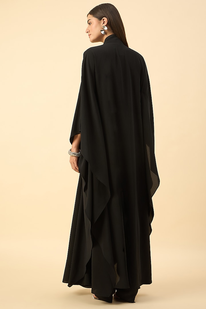 Black Moss Crepe Kaftan Set by Aakaar at Pernia's Pop Up Shop