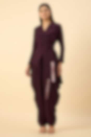 Purple Moss Crepe Dhoti Set by Aakaar at Pernia's Pop Up Shop