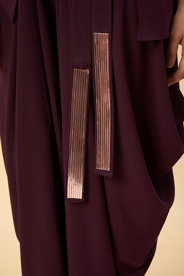 Purple Moss Crepe Dhoti Set by Aakaar at Pernia's Pop Up Shop