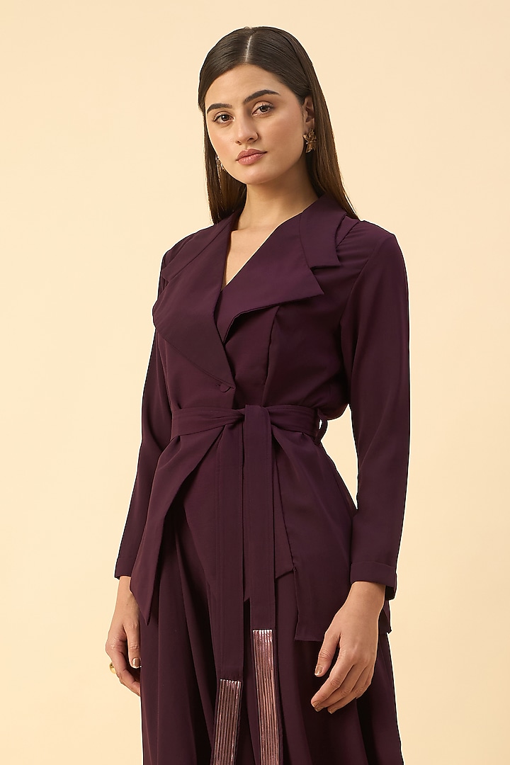 Purple Moss Crepe Dhoti Set by Aakaar at Pernia's Pop Up Shop
