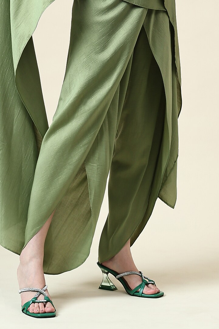 Tropical Green Moss Crepe Tunic Set by Aakaar at Pernia's Pop Up Shop
