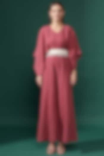 Cupcake Pink Moss Crepe Embellished Jumpsuit by Aakaar at Pernia's Pop Up Shop