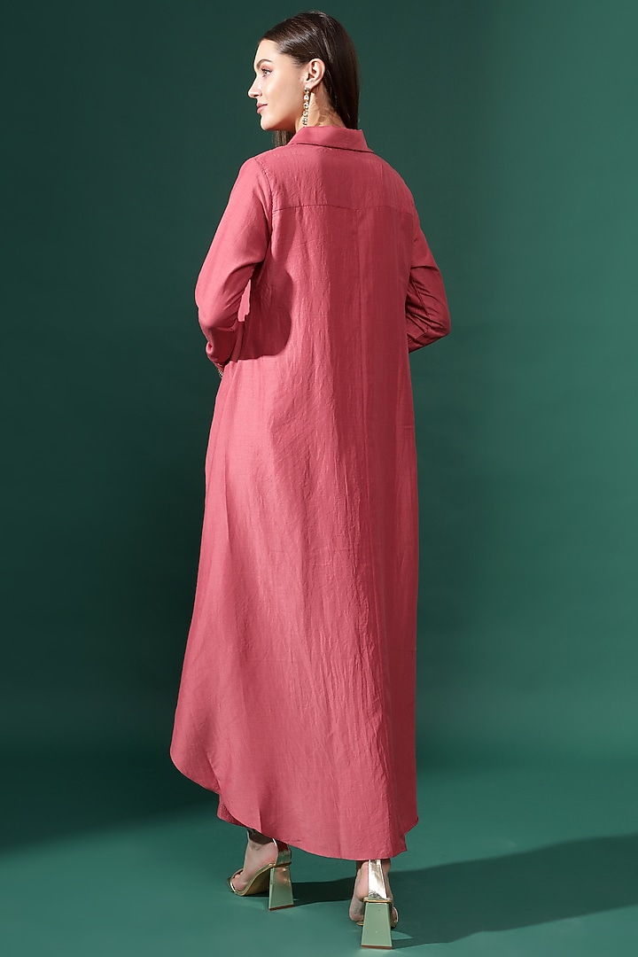 Pink Cotton Silk Embellished Co-Ord Set by Aakaar at Pernia's Pop Up Shop