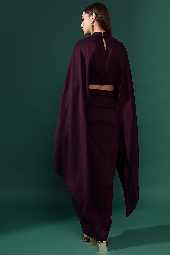 Purple Moss Crepe Skirt Set by Aakaar at Pernia's Pop Up Shop