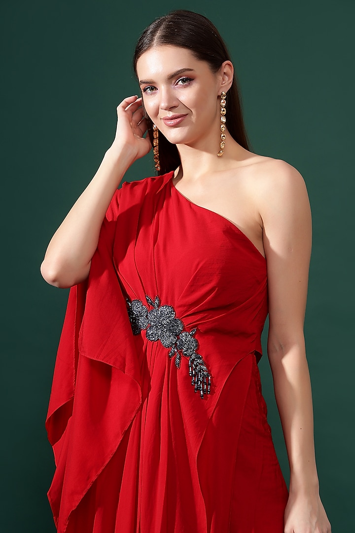 sachin and babi light blue dress Cape Chiffon Maxi Dress