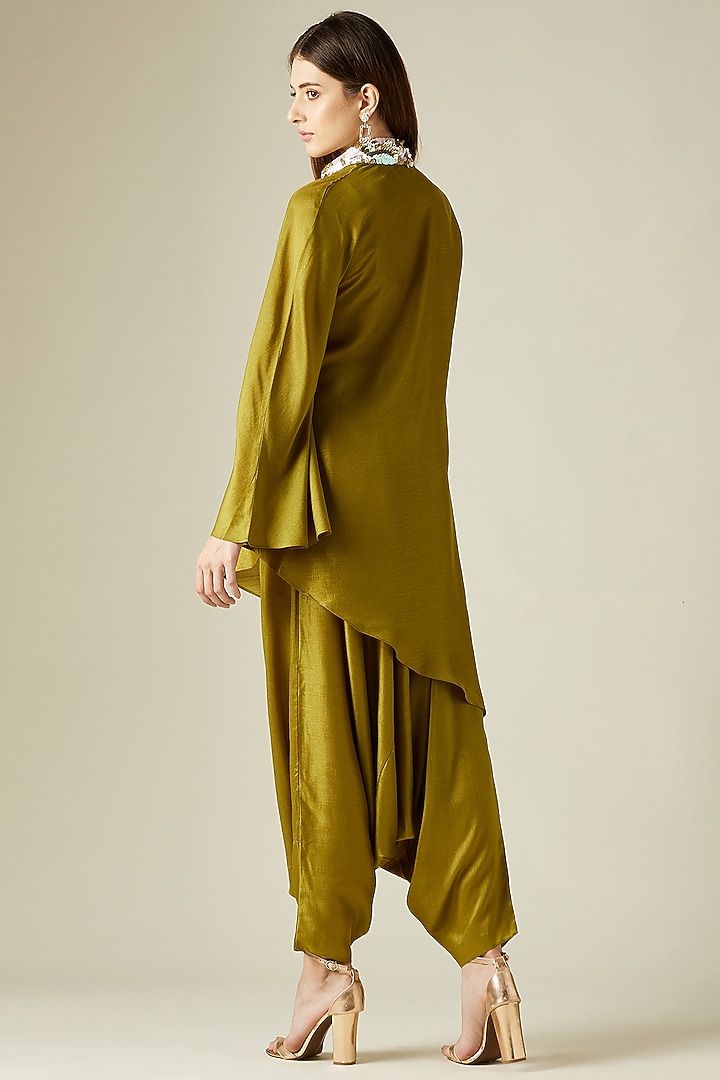 Olive Embellished Tunic Set by Aakar at Pernia's Pop Up Shop