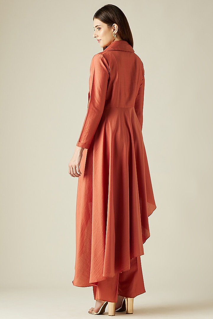 Orange Cotton Silk Kurta Set by Aakaar at Pernia's Pop Up Shop